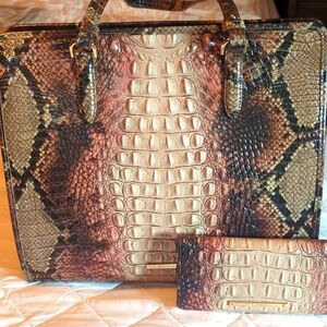 Brahmin Tia Diamondback Ombre w/matching Ady EUC